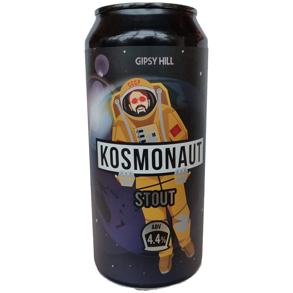 Gipsy Hill Kosmonaut Stout 4.4% (440ml can)-Hop Burns & Black