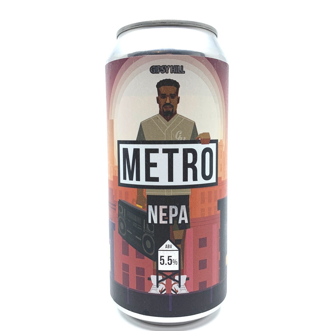 Gipsy Hill Metro NEIPA 5.5% (440ml can)-Hop Burns & Black