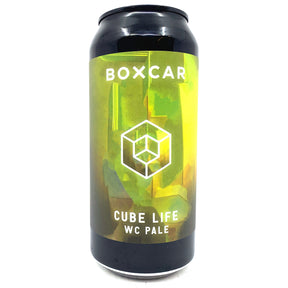 Boxcar Cube Life West Coast Pale Ale 4.8% (440ml can)-Hop Burns & Black