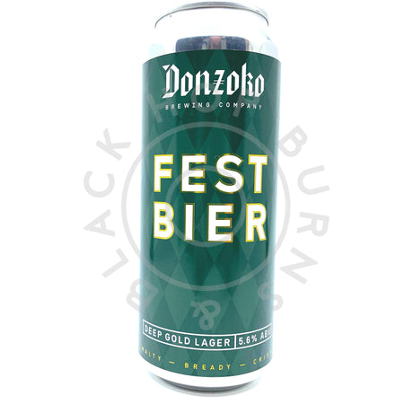 Donzoko Festbier Deep Gold Lager 5.6% (500ml can)-Hop Burns & Black