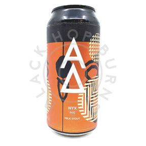 Alpha Delta Nyx Milk Stout 9.5% (440ml can)-Hop Burns & Black