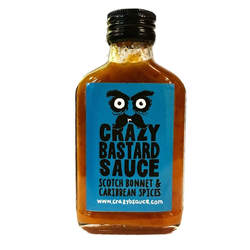 Crazy Bastard Sauce Scotch Bonnet & Caribbean Spices Hot Sauce (100ml)-Hop Burns & Black