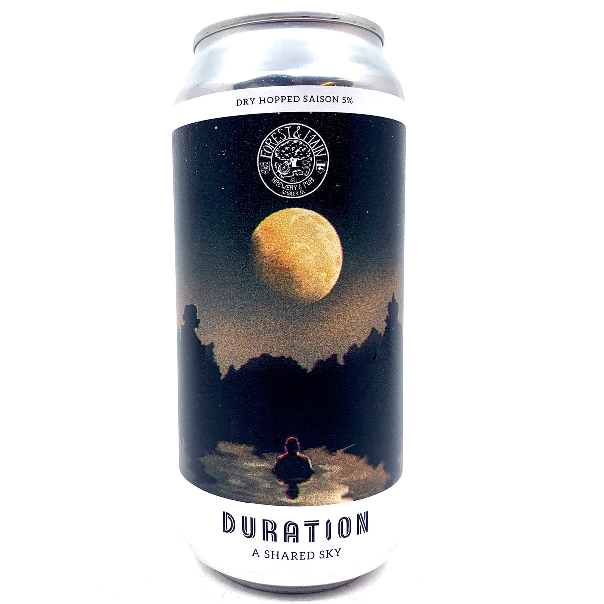 Duration x Forest & Main A Shared Sky Dry-Hopped Saison 5% (440ml can)-Hop Burns & Black