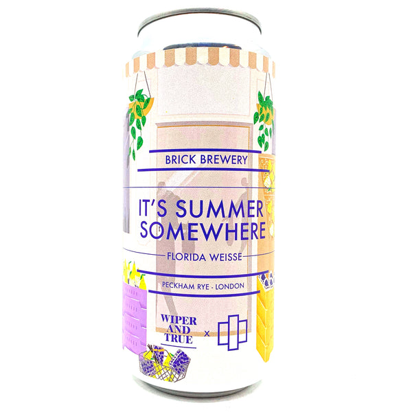 Brick Brewery x Wiper & True It's Summer Somewhere Florida Weisse 4.7% (440ml can)-Hop Burns & Black
