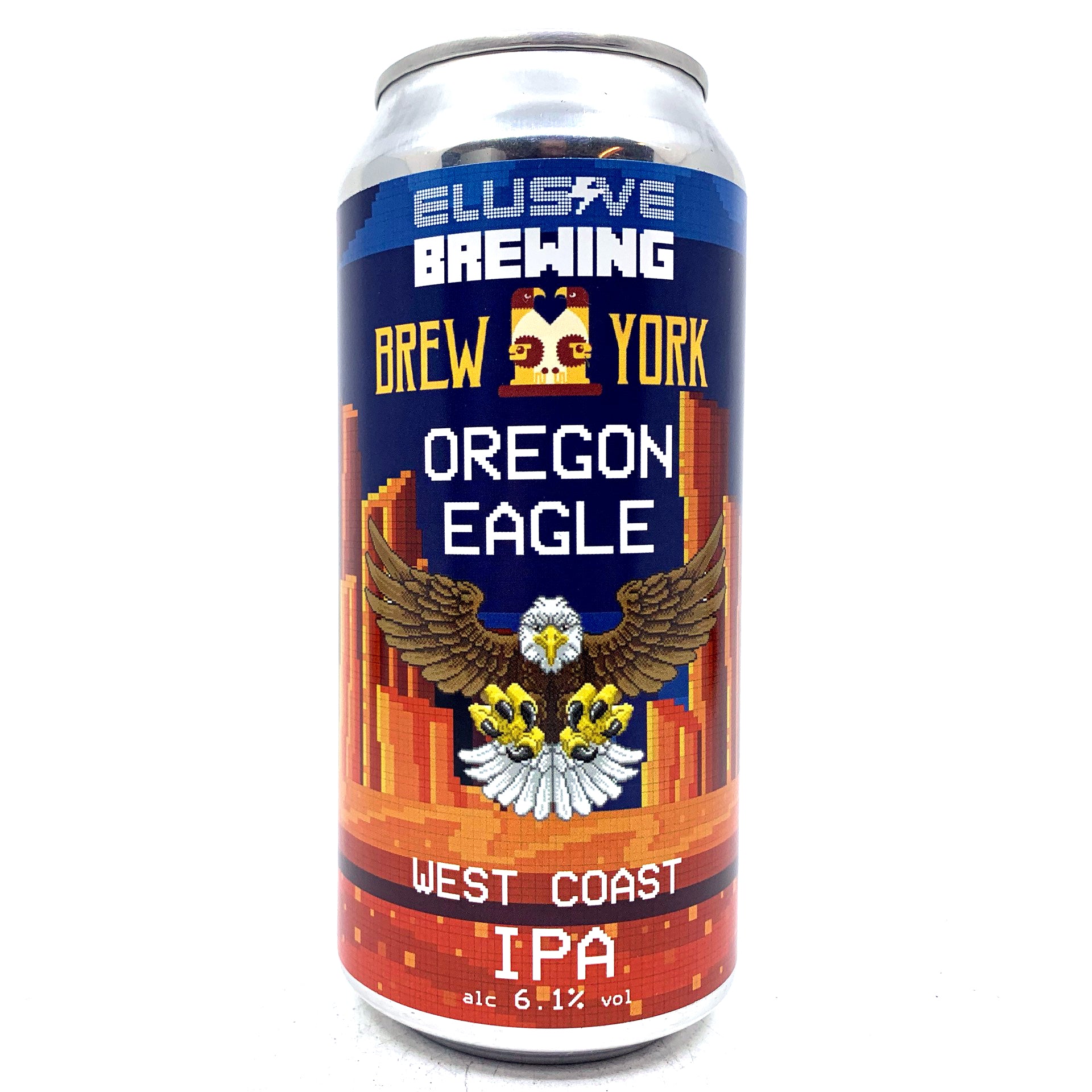 Elusive Brewing x Brew York Oregon Eagle West Coast IPA 6.1% (440ml can)-Hop Burns & Black