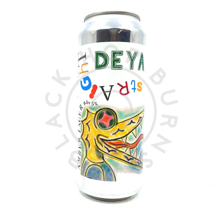 DEYA Talking Straight Amber Lager 5.5% (500ml can)-Hop Burns & Black
