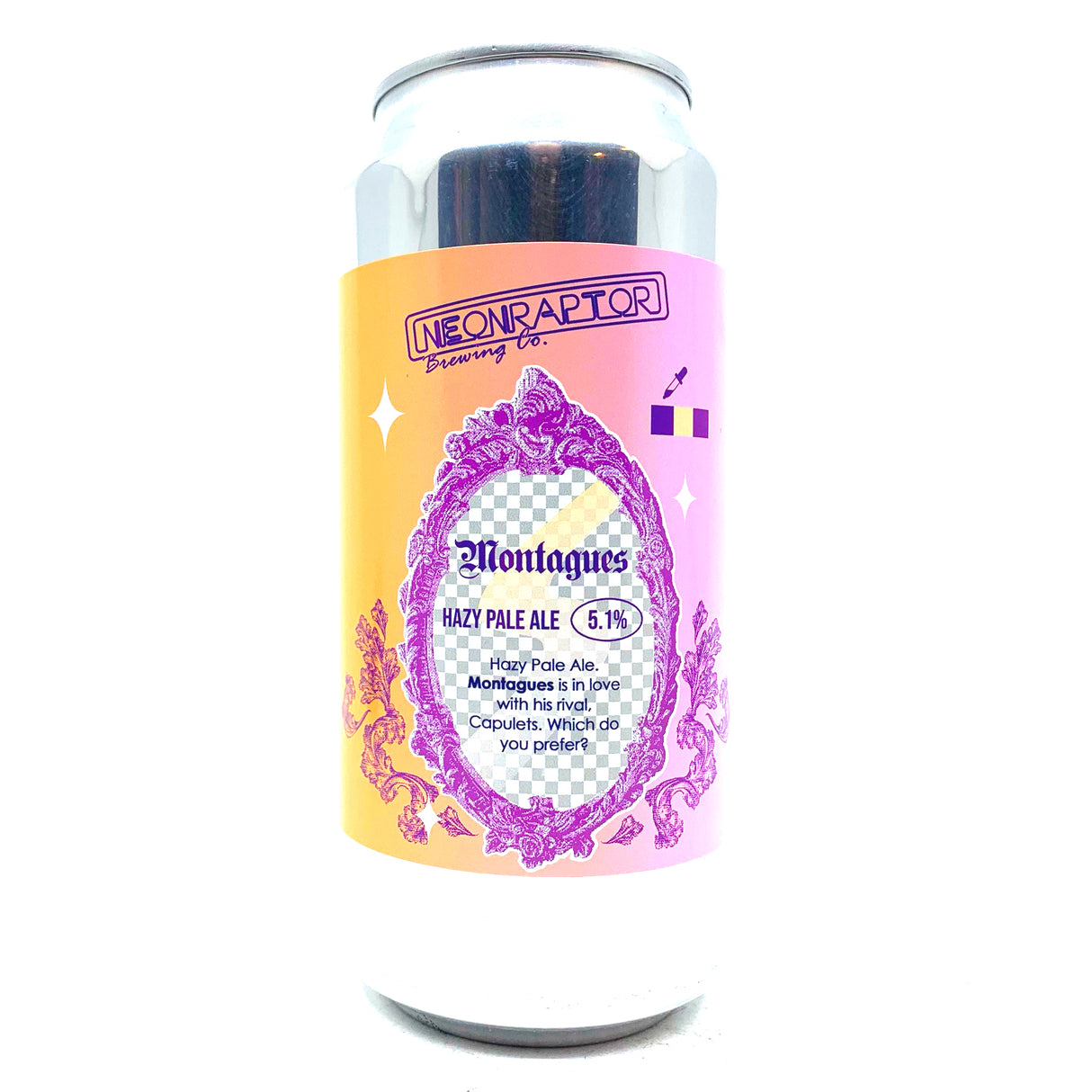 Neon Raptor Montagues New England Pale Ale 5.1% (440ml can)-Hop Burns & Black