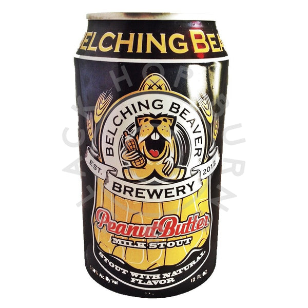 Belching Beaver Peanut Butter Milk Stout 5.3% (355ml can)-Hop Burns & Black