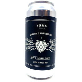 Verdant Every Day Is A Different Dose American Wheat Beer 6% (440ml can)-Hop Burns & Black