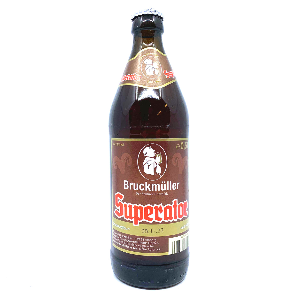 Bruckmuller Superator Dopplebock 7.2% (500ml)-Hop Burns & Black