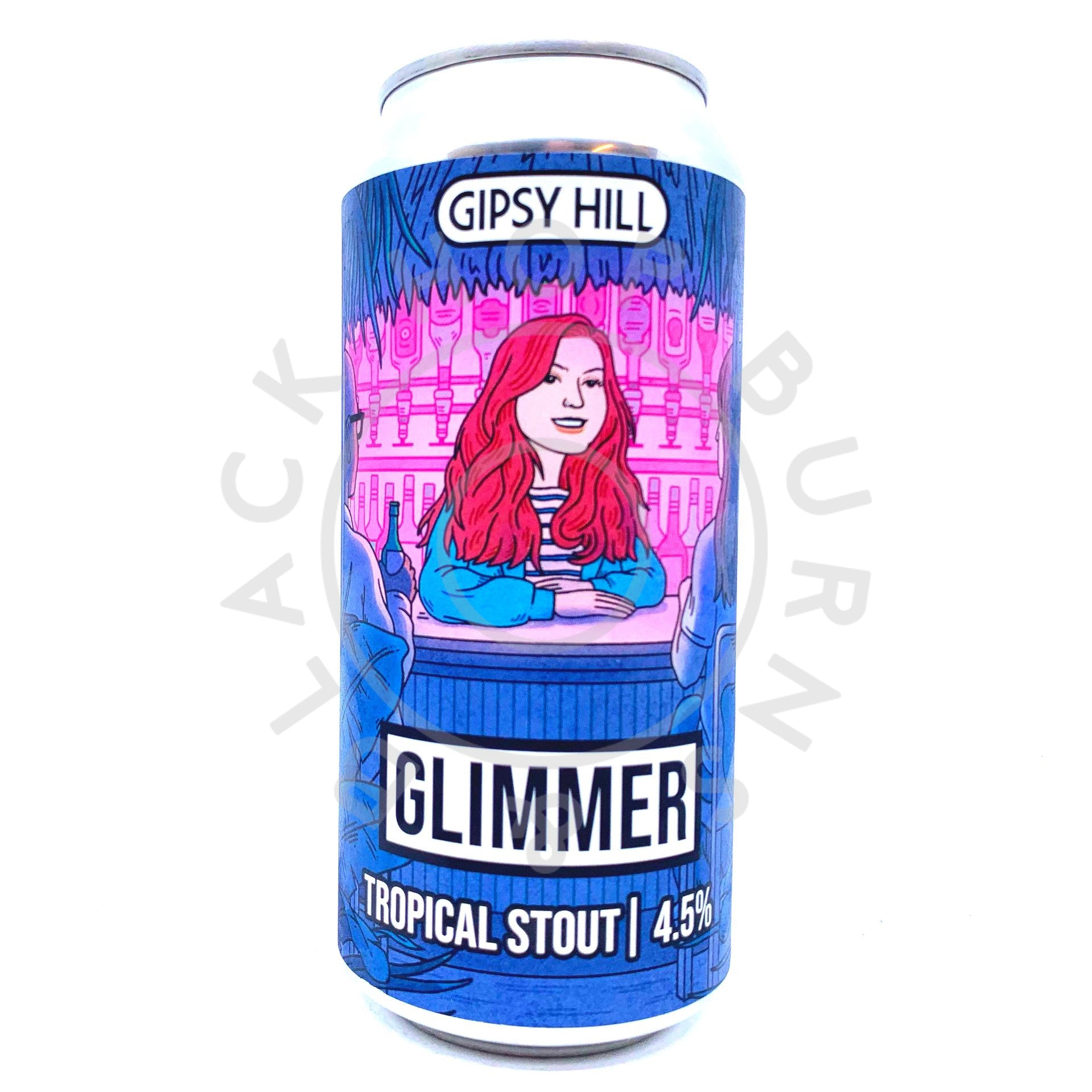 Gipsy Hill Glimmer Tropical Stout 4.5% (440ml can)-Hop Burns & Black