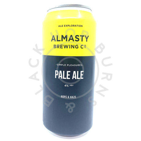 Almasty Simple Pleasures Pale Ale 4% (440ml can)-Hop Burns & Black