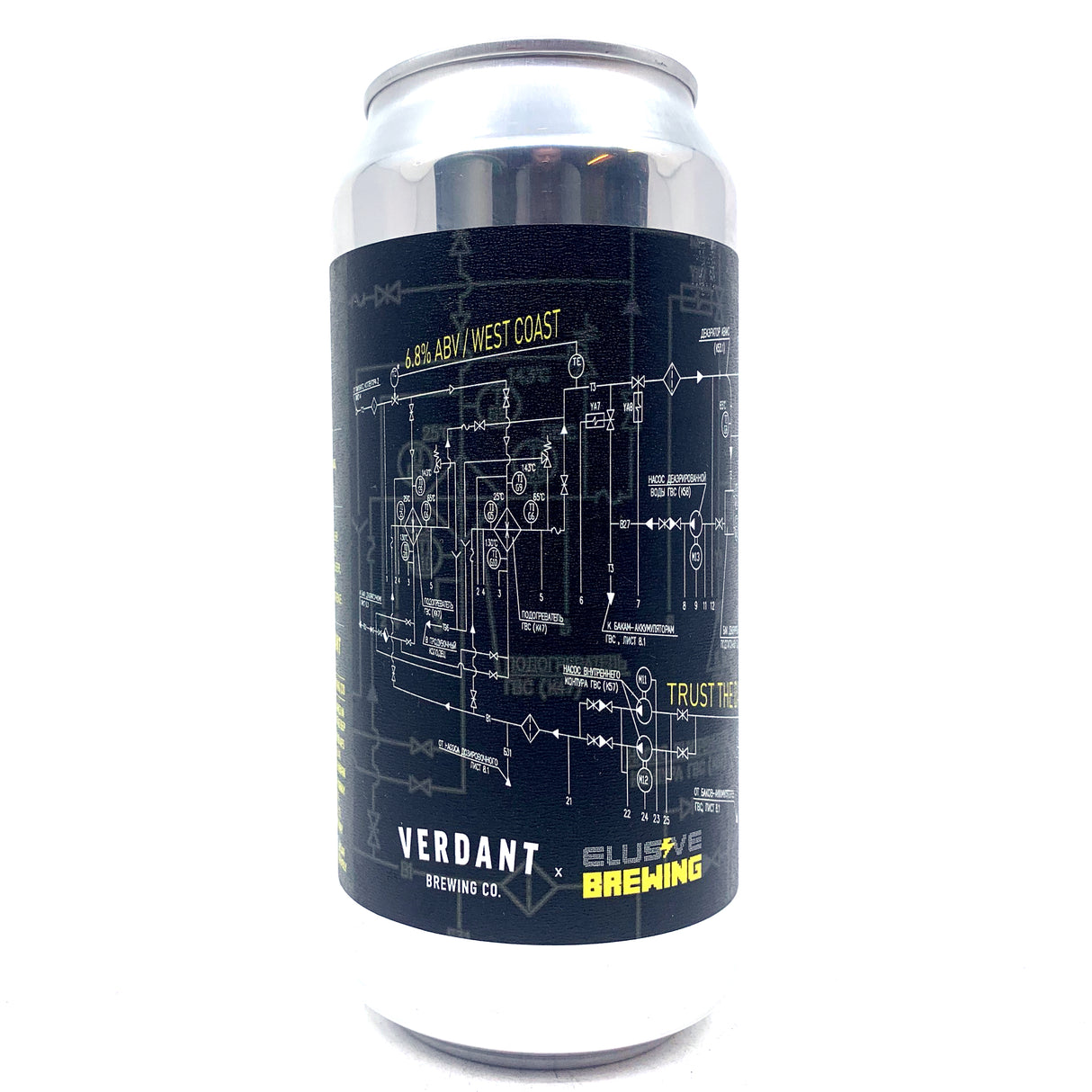 Verdant x Elusive Trust The Diagram West Coast IPA 6.8% (440ml can)-Hop Burns & Black