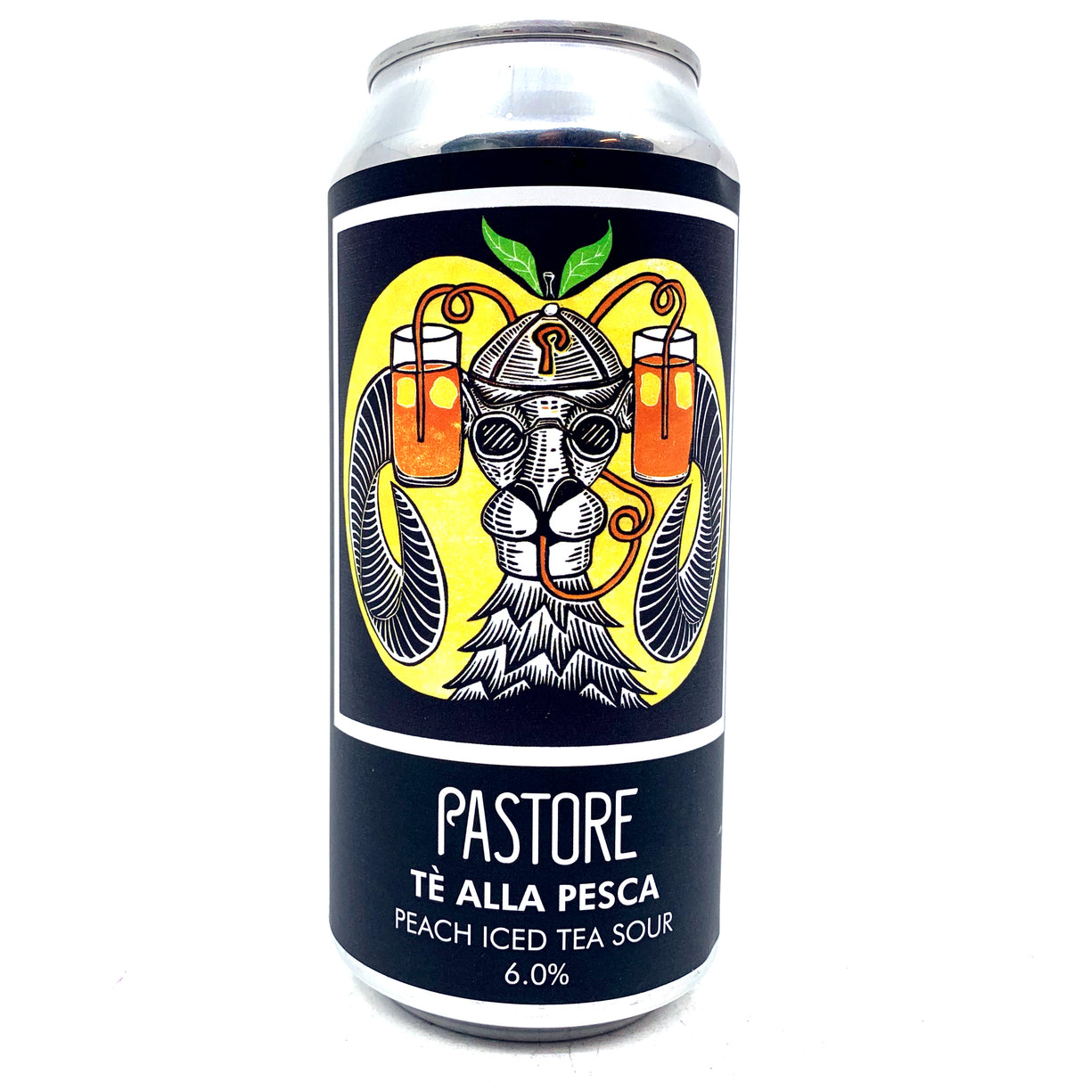 Pastore Te Alla Pesca Peach Tea Iced Sour 6% (440ml can)-Hop Burns & Black