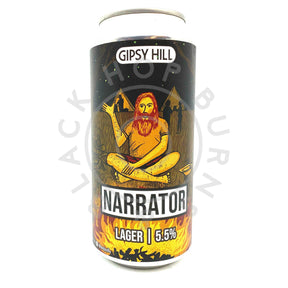 Gipsy Hill Narrator Lager 5.5% (440ml can)-Hop Burns & Black