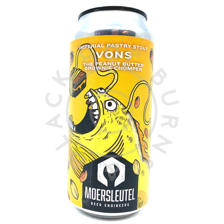 De Moersleutel Vons The Peanut Butter Brownie Chomper Imperial Stout 11% (440ml can)-Hop Burns & Black