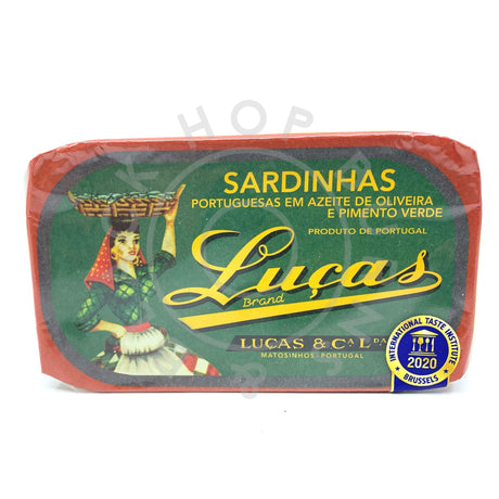 Lucas Sardines with Green Pepper (120g)-Hop Burns & Black