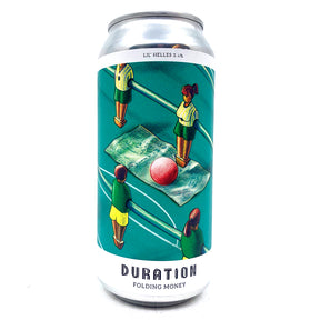Duration Folding Money Lil' Helles 3.4% (440ml can)-Hop Burns & Black