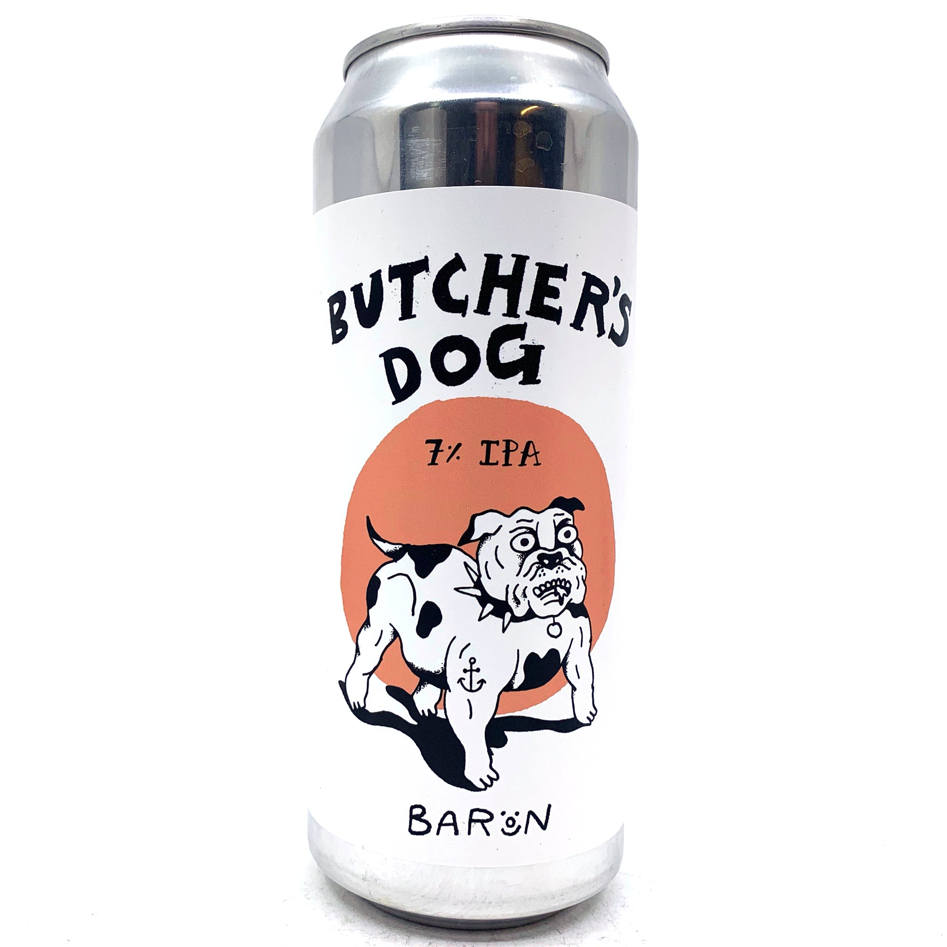 Baron Brewing Butcher's Dog IPA 7% (500ml can)-Hop Burns & Black