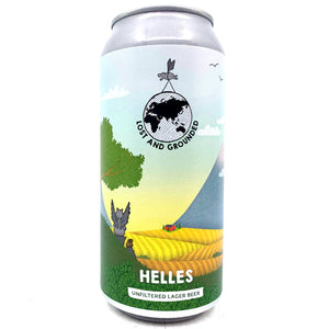 Lost & Grounded Helles 4.4% (440ml can)-Hop Burns & Black