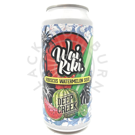 Deep Creek Waikiki Hibiscus Watermelon Sour 4.5% (440ml can)-Hop Burns & Black
