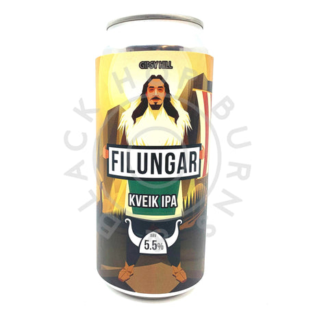 Gipsy Hill Filungar Kveik IPA 5.5% (440ml can)-Hop Burns & Black