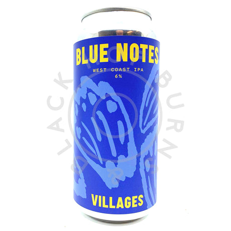 Villages Blue Notes West Coast IPA 6% (440ml can)-Hop Burns & Black