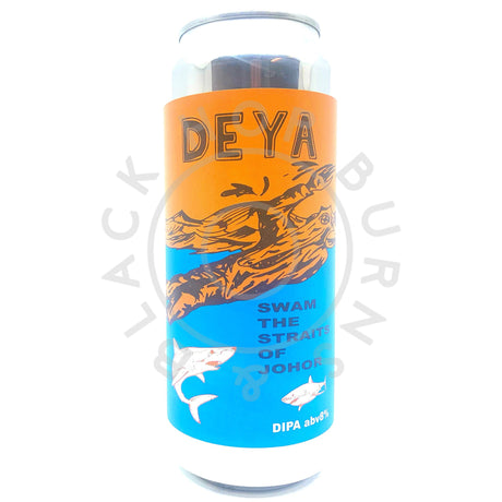 DEYA Swam the Straits of Johor Double IPA 8% (500ml can)-Hop Burns & Black
