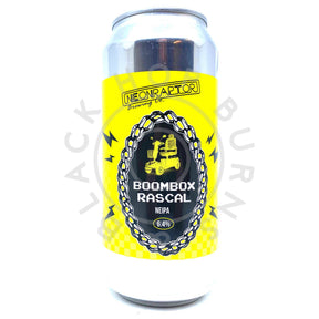 Neon Raptor Boombox Rascal New England IPA 6.4% (440ml can)-Hop Burns & Black