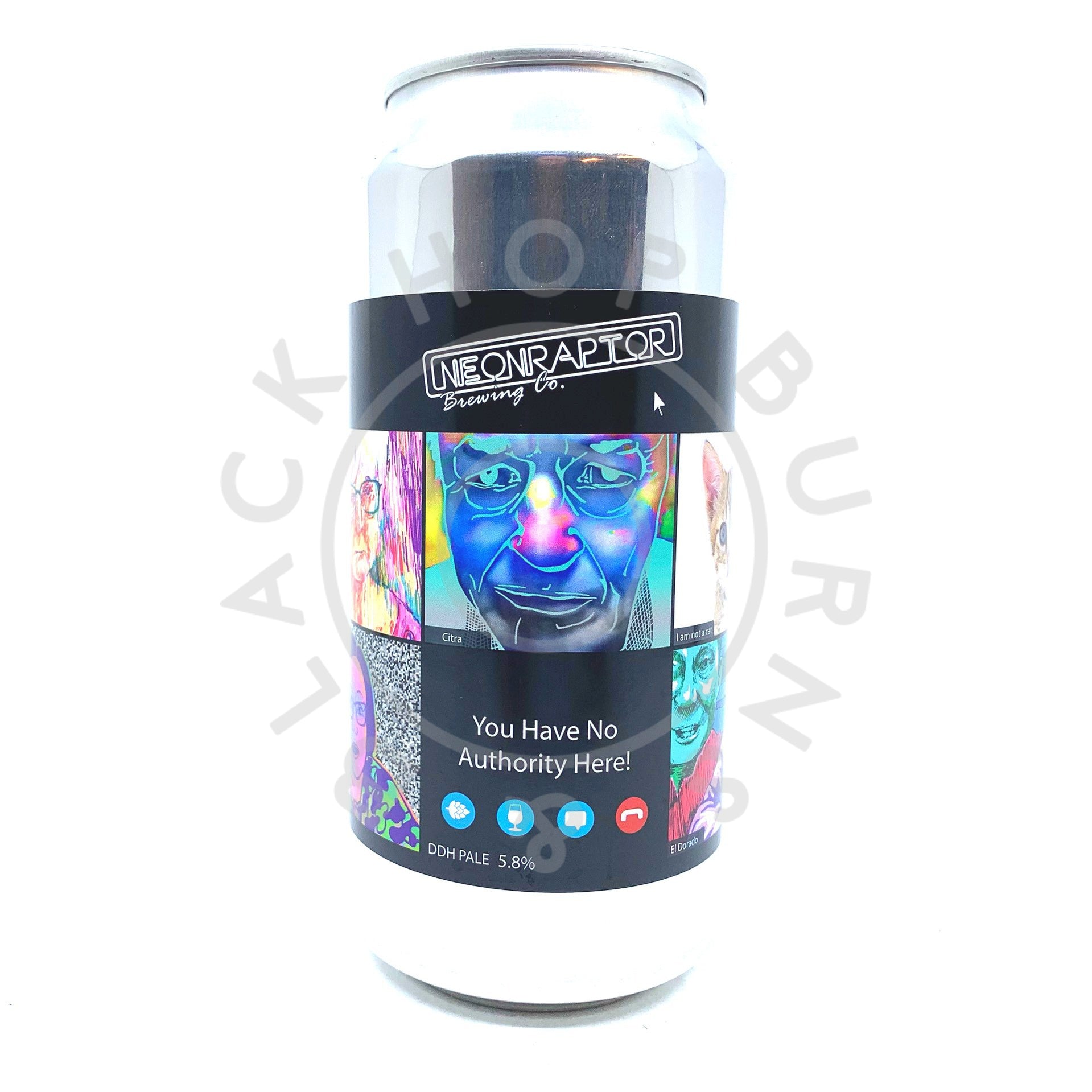 Neon Raptor You Have No Authority Here! DDH Pale Ale 5.8% (440ml can)-Hop Burns & Black