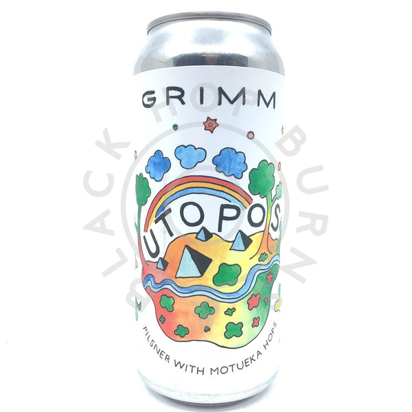 Grimm Artisanal Ales Utopos Pilsner 5.3% (473ml can)-Hop Burns & Black