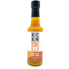 Kickin' Chilli Habanero, Mango & Ginger Fiery Hot Sauce (150ml)-Hop Burns & Black
