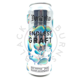 Donzoko Endless Graft Dry Hopped Super Saison 9.8% (500ml can)-Hop Burns & Black