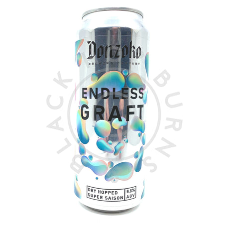 Donzoko Endless Graft Dry Hopped Super Saison 9.8% (500ml can)-Hop Burns & Black