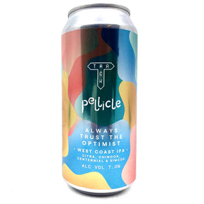 Track x Pellicle Always Trust The Optimist West Coast IPA 7% (440ml can)-Hop Burns & Black