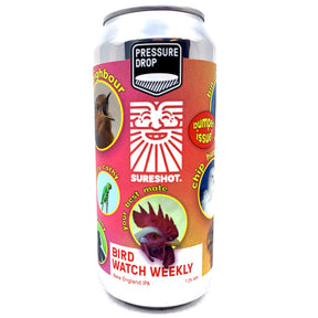 Pressure Drop x Sureshot Birdwatch Weekly New England IPA 7.2% (440ml can)-Hop Burns & Black