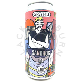 Gipsy Hill Sandhog West Coast IPA 6% (440ml can)-Hop Burns & Black