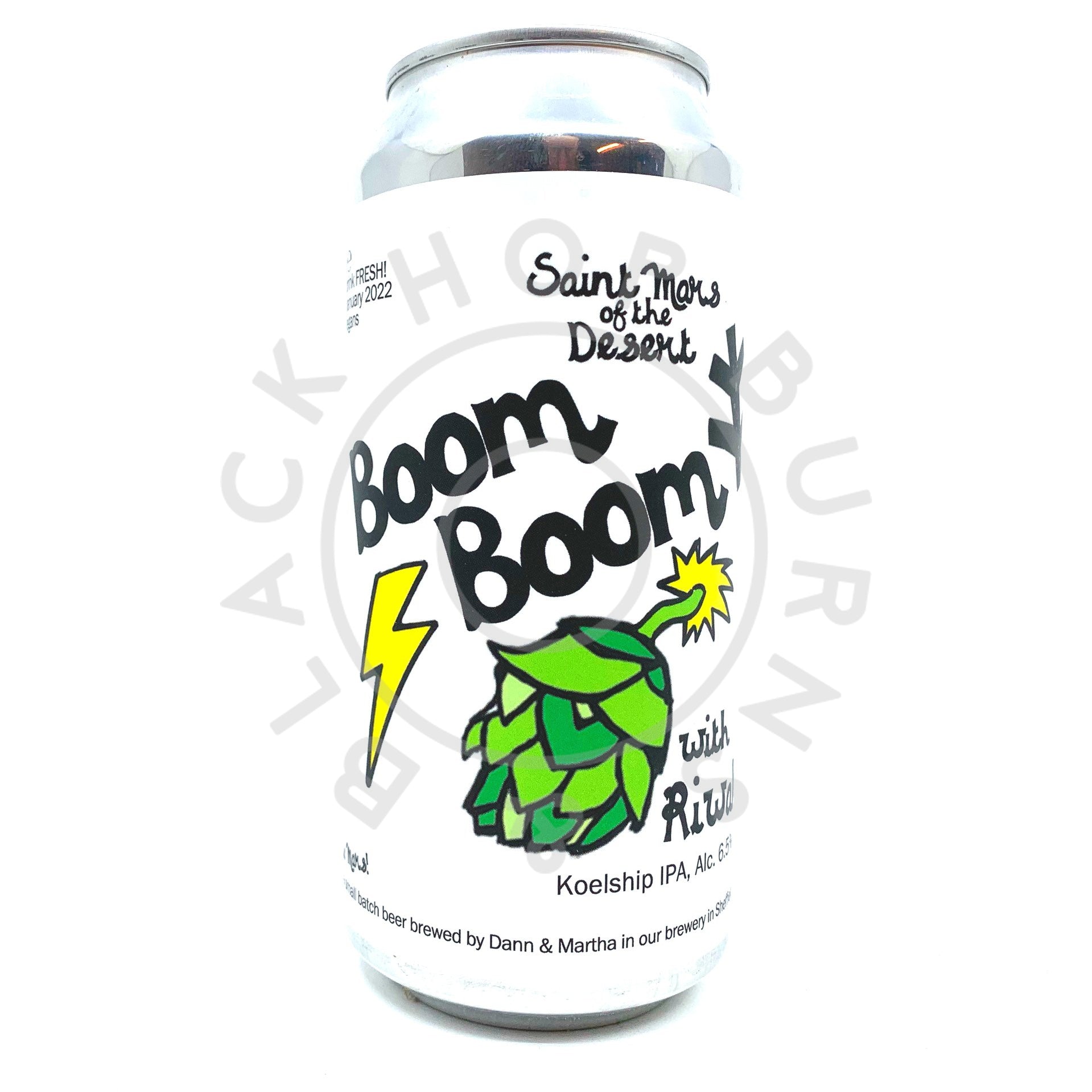 St Mars Of The Desert Boom Boom Koelship IPA 6.5% (440ml can)-Hop Burns & Black