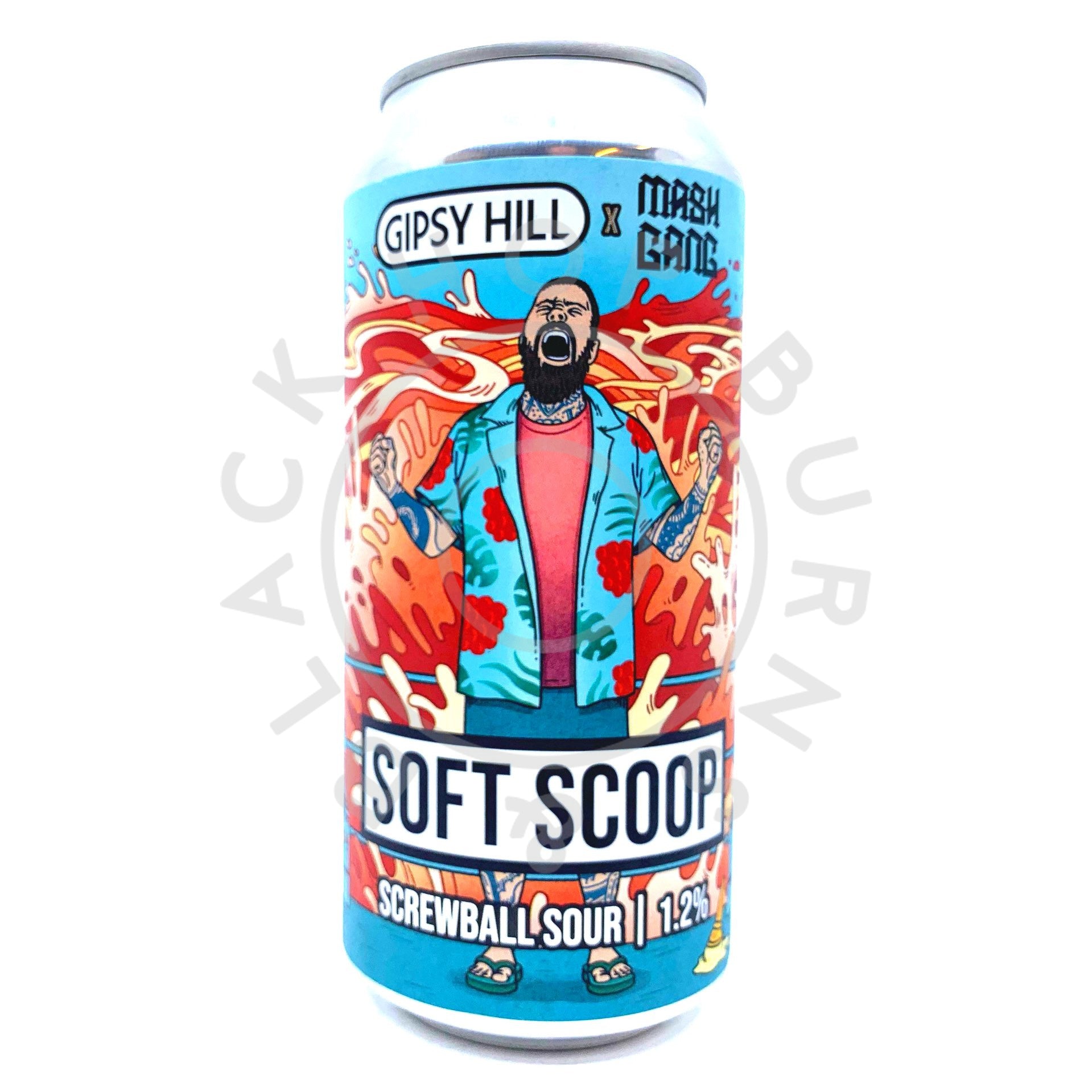 Gipsy Hill Soft Scoop Screwball Sour 1.2% (440ml can)-Hop Burns & Black