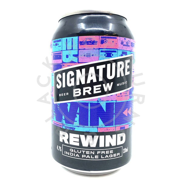Signature Brew Rewind Gluten-Free India Pale Lager 4.7% (330ml can)-Hop Burns & Black