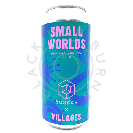 Villages x Boxcar Small Worlds IPA 6% (440ml can)-Hop Burns & Black