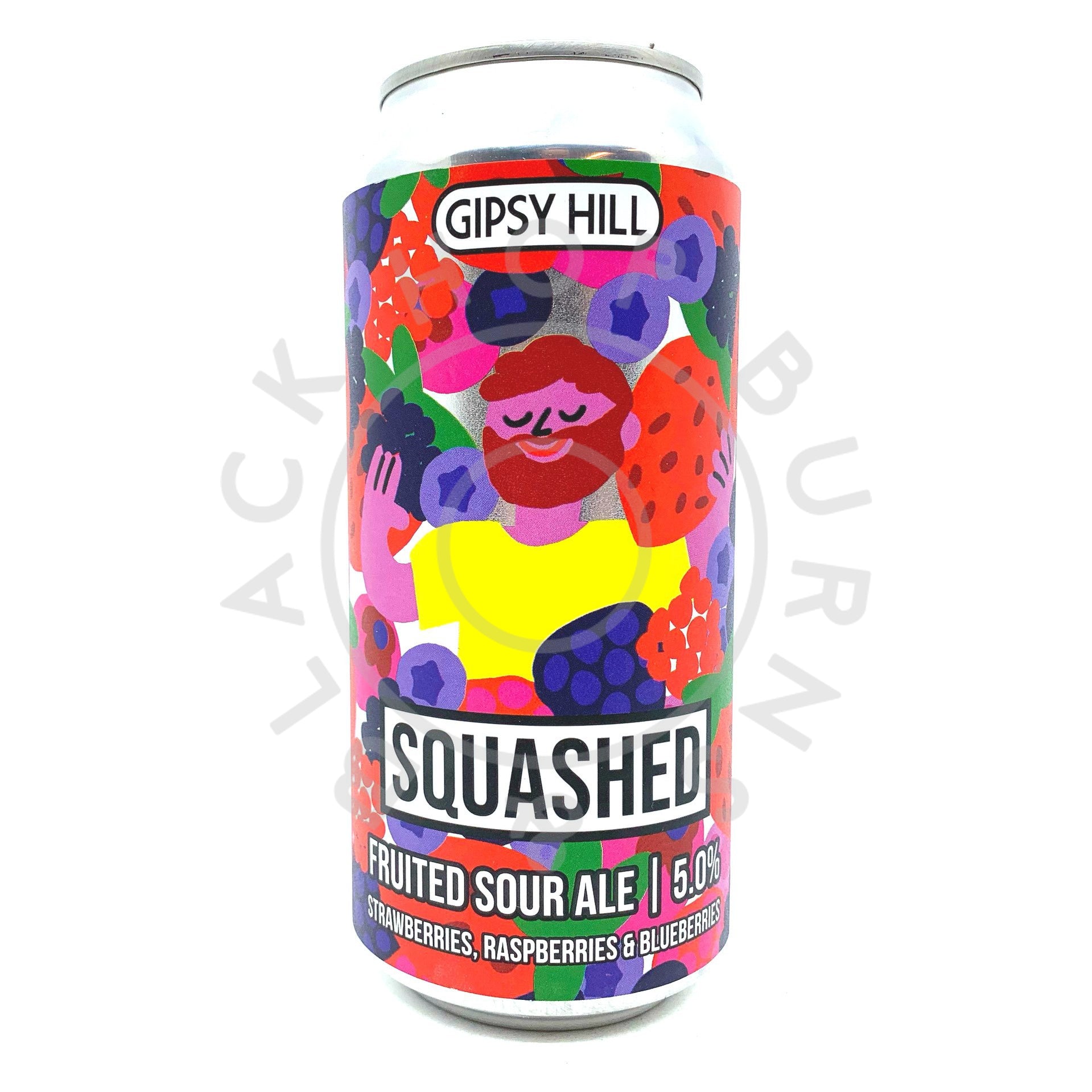Gipsy Hill Squashed Strawberry, Raspberry & Blueberry Fruited Sour Ale 5% (440ml can)-Hop Burns & Black