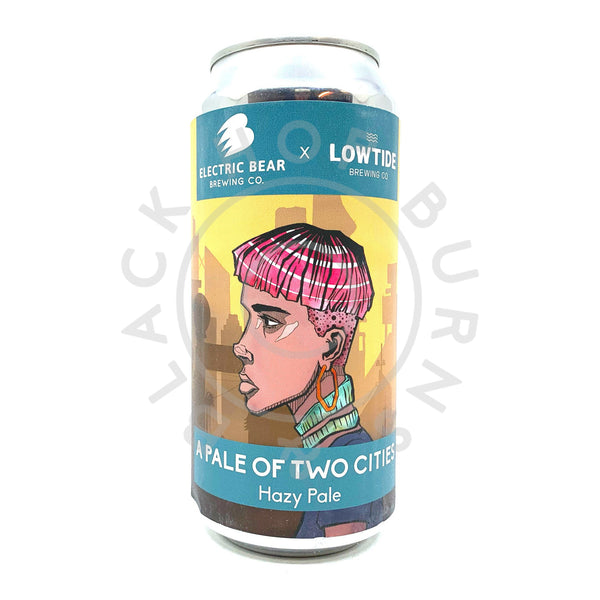 Lowtide Pale Of Two Cities Alcohol-free Hazy Pale Ale 0.5% (440ml can)-Hop Burns & Black