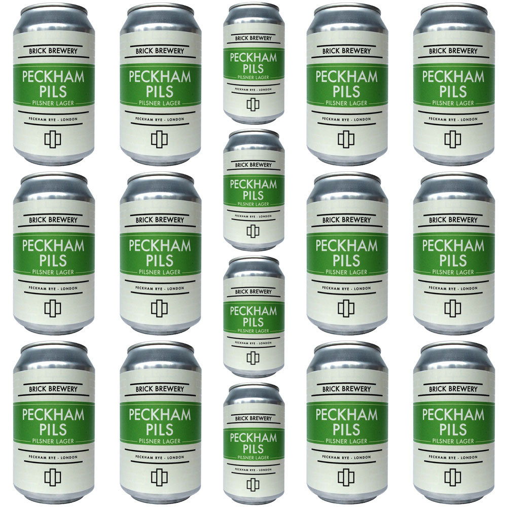 Brick Brewery Peckham Pils 4.8% CASE (24 x 330ml cans)-Hop Burns & Black