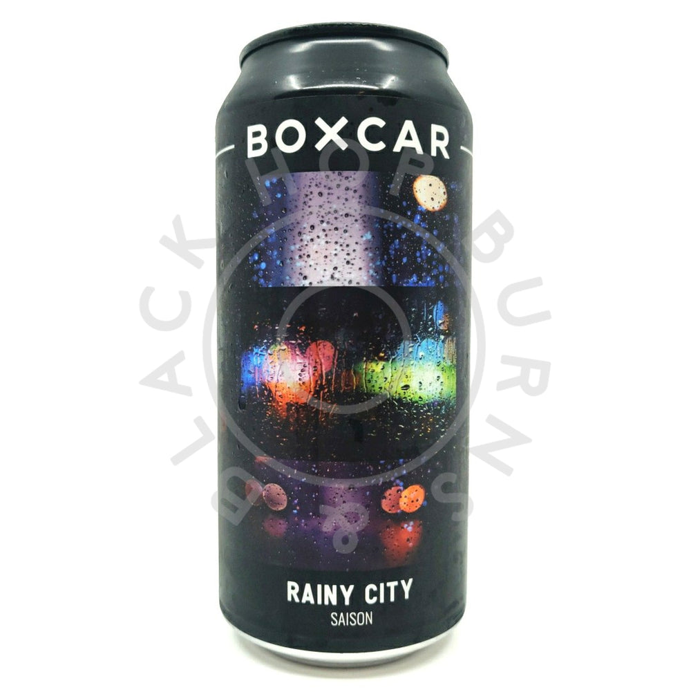 Boxcar Rainy City Saison 5.5% (440ml can)-Hop Burns & Black