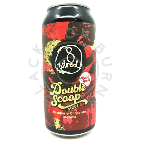 8 Wired Double Scoop Raspberry Chocolate Brownie Stout Imperial Stout 7.5% (440ml can)-Hop Burns & Black