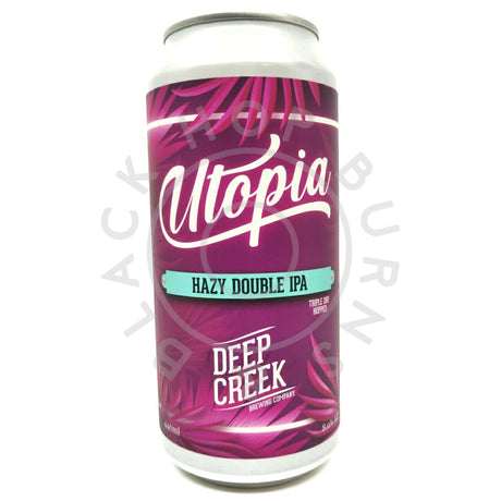 Deep Creek Utopia Double IPA 8% (440ml can)-Hop Burns & Black