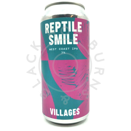 Villages Reptile Smile West Coast IPA 7% (440ml can)-Hop Burns & Black