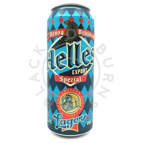 Bevog Export Helles 4.6% (500ml can)-Hop Burns & Black