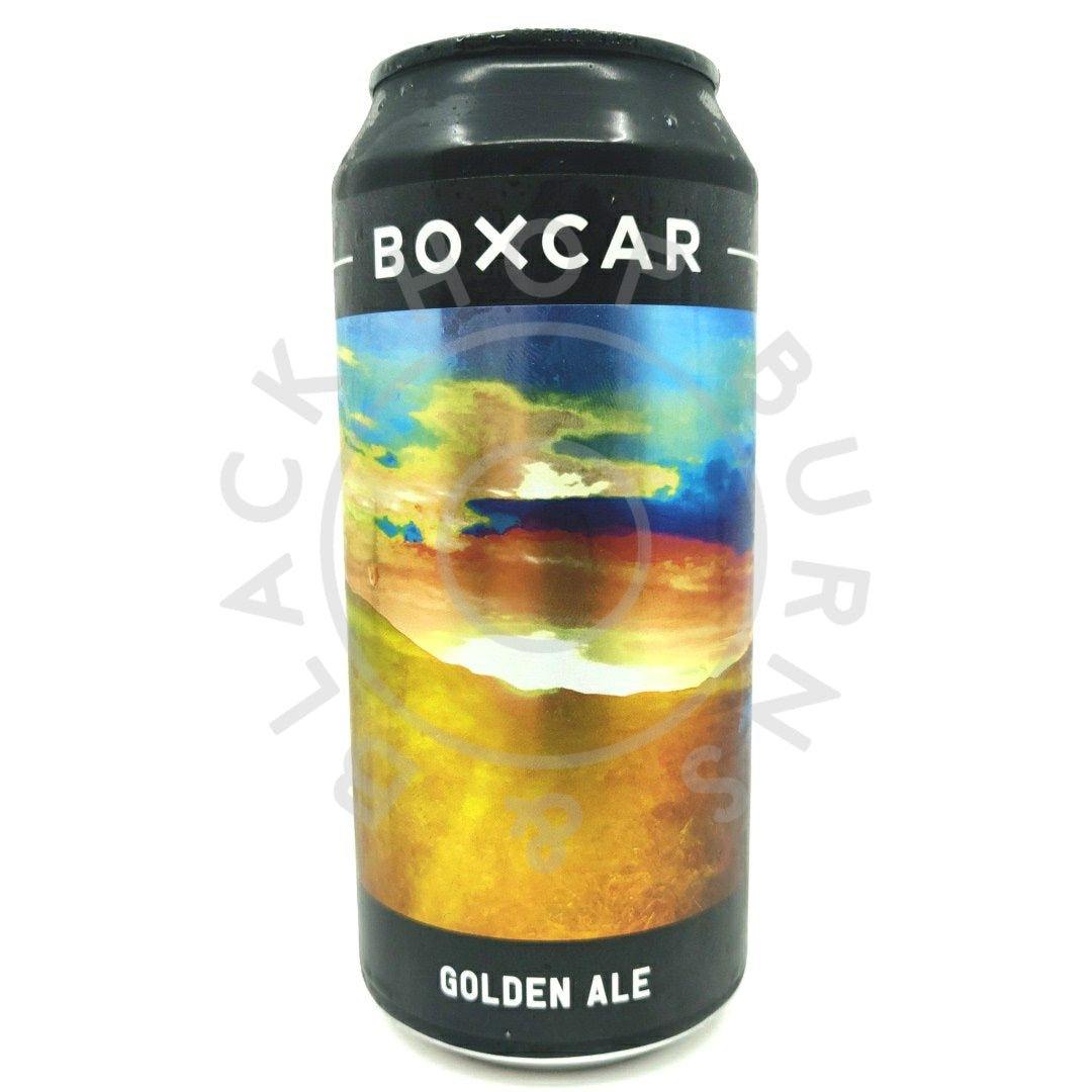 Boxcar English Golden Ale 3.6% (440ml can)-Hop Burns & Black